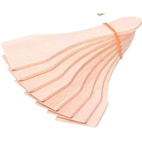Lot De 8 Spatules à Raclette En Bois – 14 Cm – Pour Poêlons à Raclette, Sans Rayures – Ustensile Fromage Et Barbecue