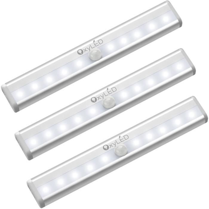 Lampe De Placard à LED Tolare Blanc Chaud Avec Détecteur De Mouvement, Éclairage D'armoire à Capteur De Cuisine, Veilleuse Pour Placard, Armoire, Escalier, Salle De Bain (3 Pack