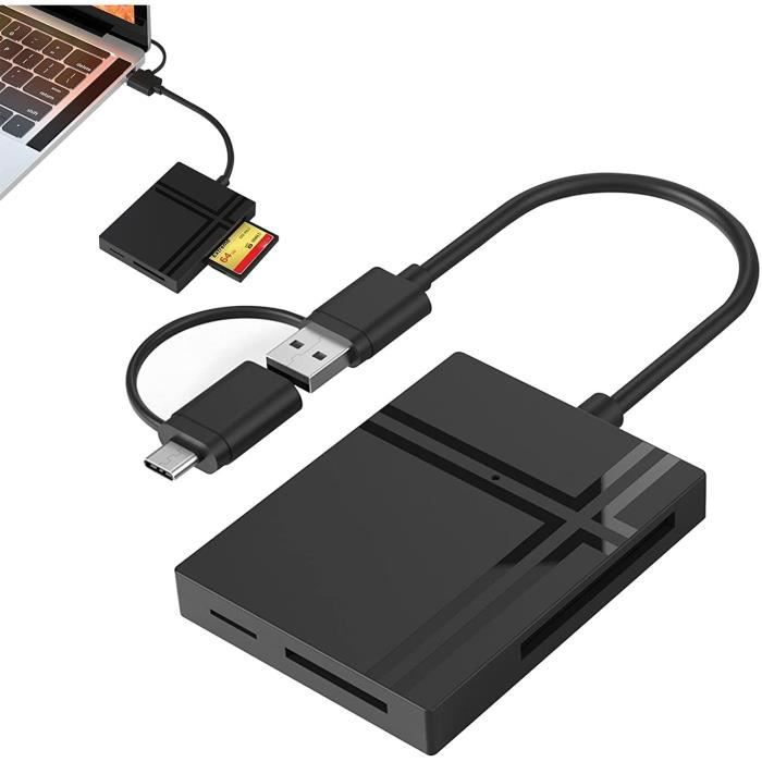 Lecteur de Cartes Compact Flash Adaptateur USB 5 en 1 Lecteur Multi