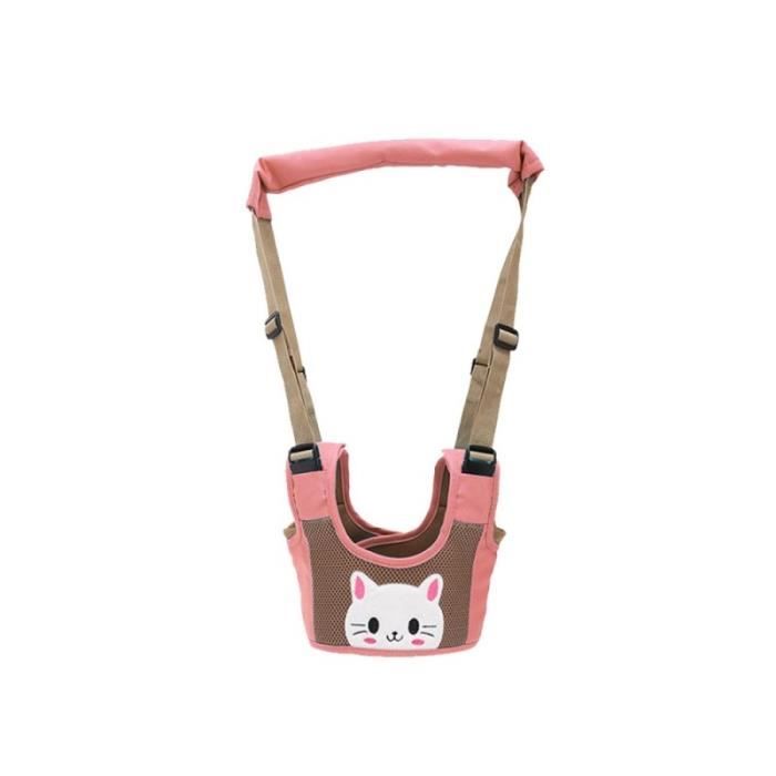 Ceinture D'apprenti Rose pour Bébé, Aide à Marcher Réglable Porte Bretelle De Marche
