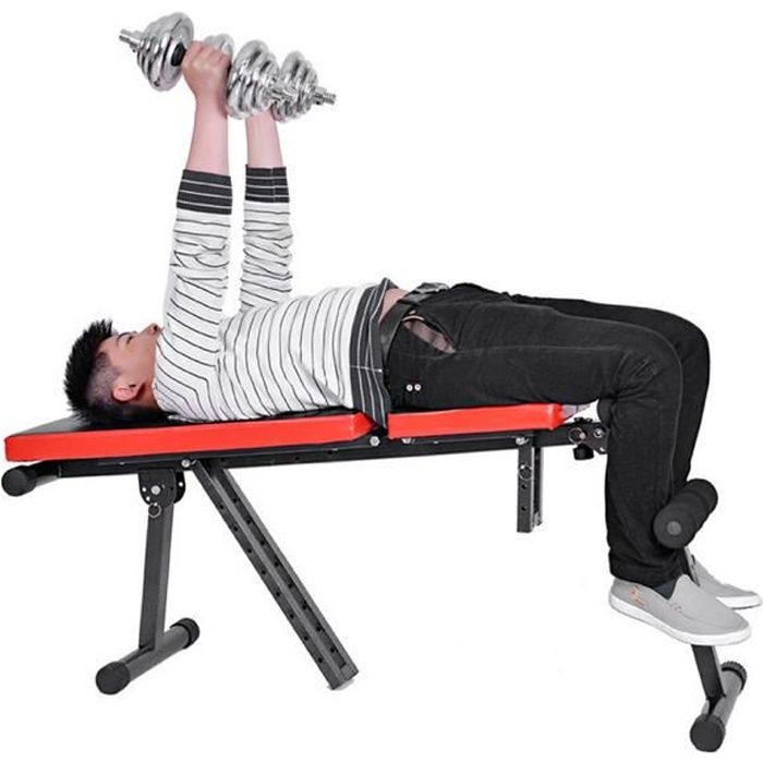 128 x 34 x 120cm Banc de musculation Multifonction pliable Noir