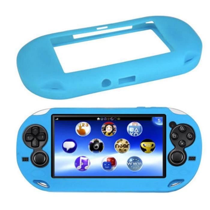 Housse etui protection silicone pour Sony ps vita 1000 (PSvita 1000) - anti choc / rayures - turquoise
