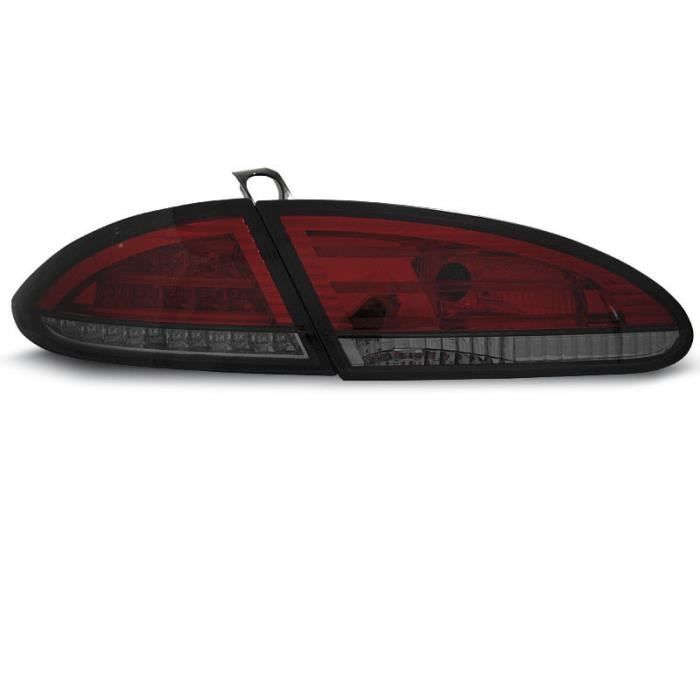 Paire de feux arriere Seat Leon 1P 05-09 rouge fume led (E12)