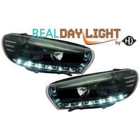 phares à LED diurnes, DragonLights, noir VW Scirocco, 08->> noir pour: Volkswagen Scirocco 08->>