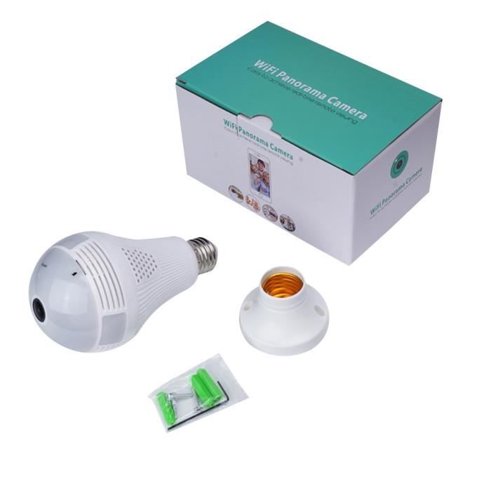 BABY PHONE - ECOUTE BEBE,Caméra ampoule sans fil IP Wifi 960P Caméra panoramique, sécurité domestique, CCTV- Type White light