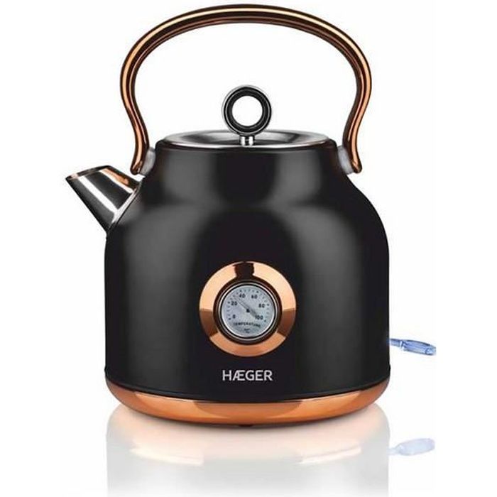 Theiere Bouilloire Electrique Sans Fil Haeger Art Deco Noir 