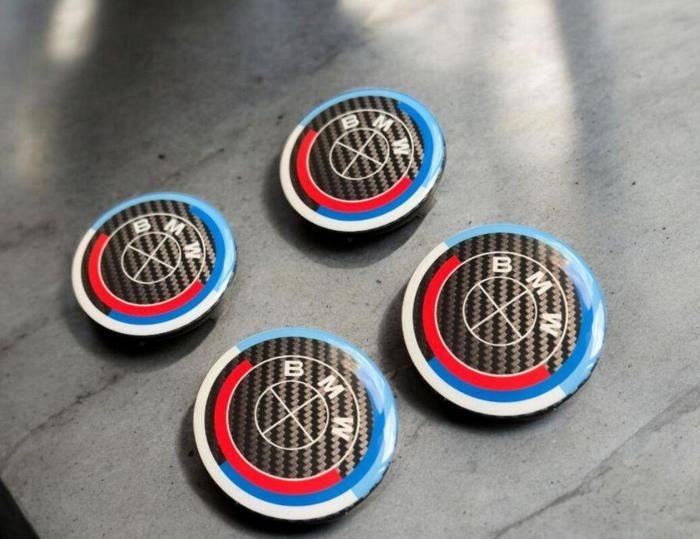 4pcs Logo Bmw 68mm Centre De Roue Cache Moyeu Jante Emblème noir blanc jantes Insigne