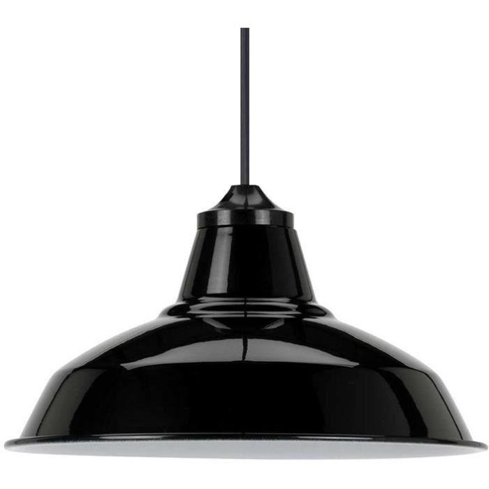 Suspension Indus. noir Ø27.5x13cm