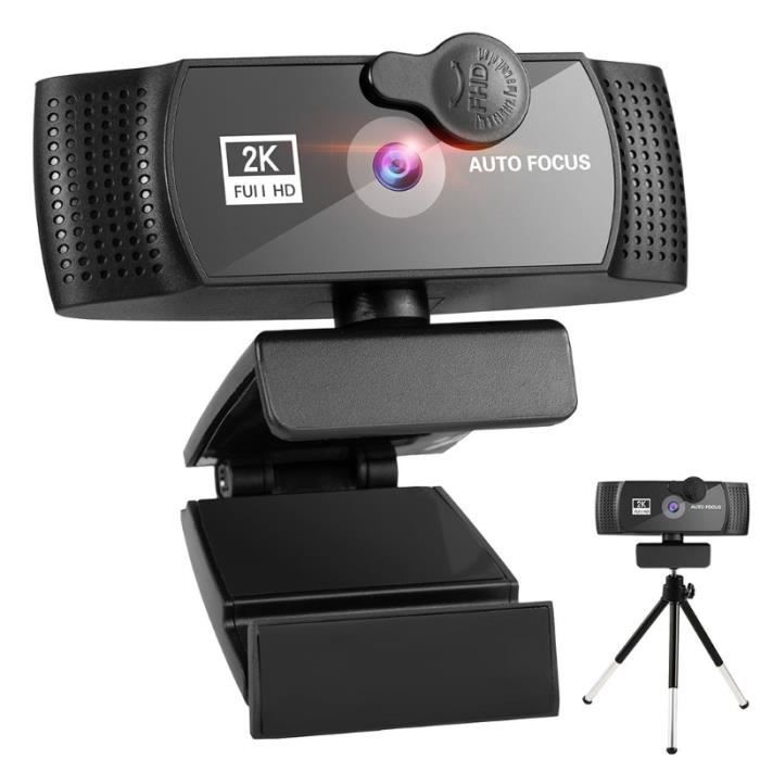 Webcam 1k - 2K - 4K - 8K ordinateur webcamera micro-intégré micro-intégré et trépied pour appeler - noir
