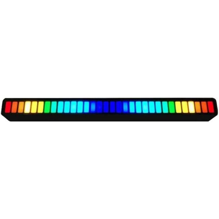 Bar à LED lumières rythmes activées par la voix RGB Sound Control Music Lamp Bar Stick Black