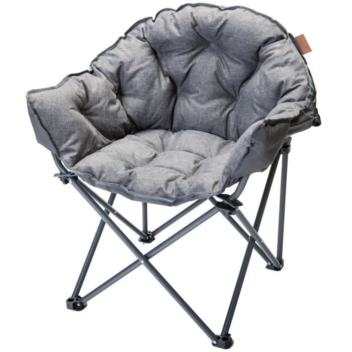 Skandika Moonchair Premium XL - Chaise de Camping rembourrée - Siège Fauteuil Pliant avec Dossier - Max. 150 kg - Sac de Transport