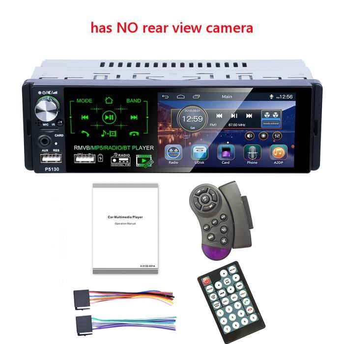 Autoradio Bluetooth Mains Libres FM Radio Voiture 1 Din Récepteur Lecteur MP3 MP5 4.1 Pouces