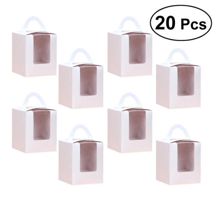 Lot de 20 conteneurs de boîtes à cupcakes portables avec support inférieur en carton pour PRESERVATION BOXES - SEALED BOXES