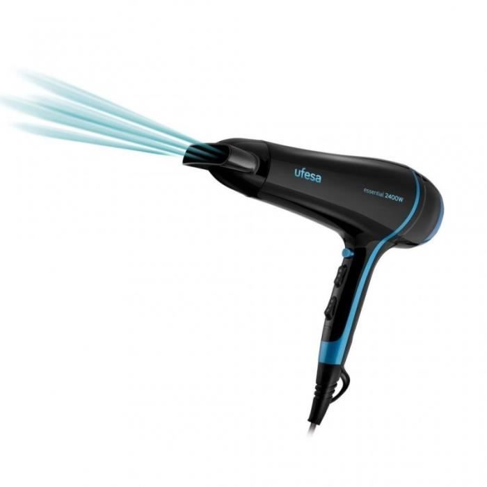 Ufesa SC8350 – Sèche-cheveux Professionnel de 2400W, avec 2 Vitesses et 3 Températures, Soufflage d´Air Froid Puissant, avec