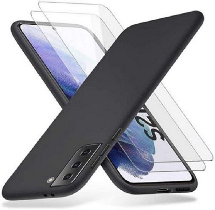Pack Coque Silicone Noir + 2 Protections écran Pour Xiaomi Redmi 12C / 11A