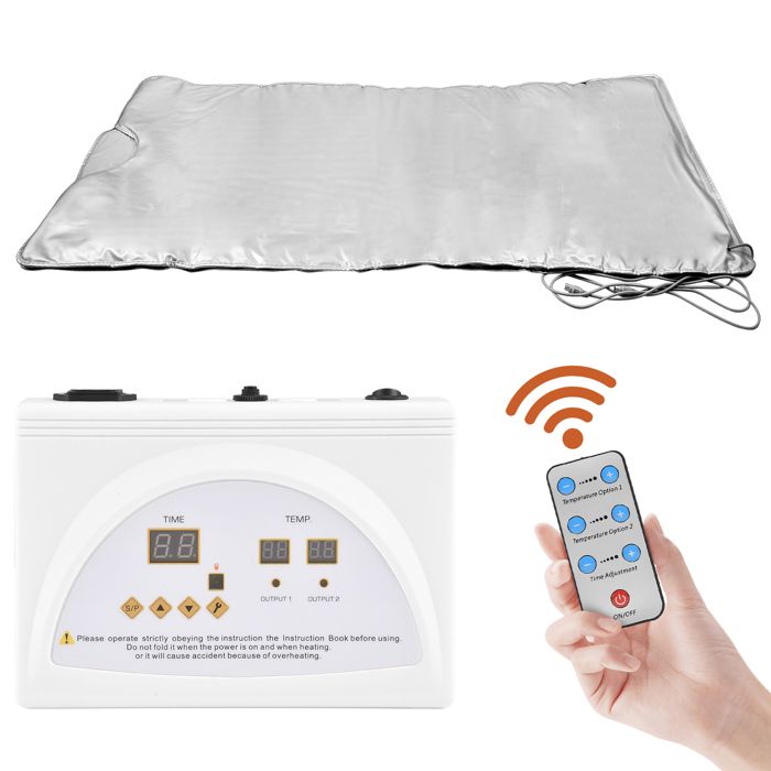 730W Oxford Couverture Sauna Infrarouge avec Fermeture Glissière, Couverture Vapeur Infrarouge
