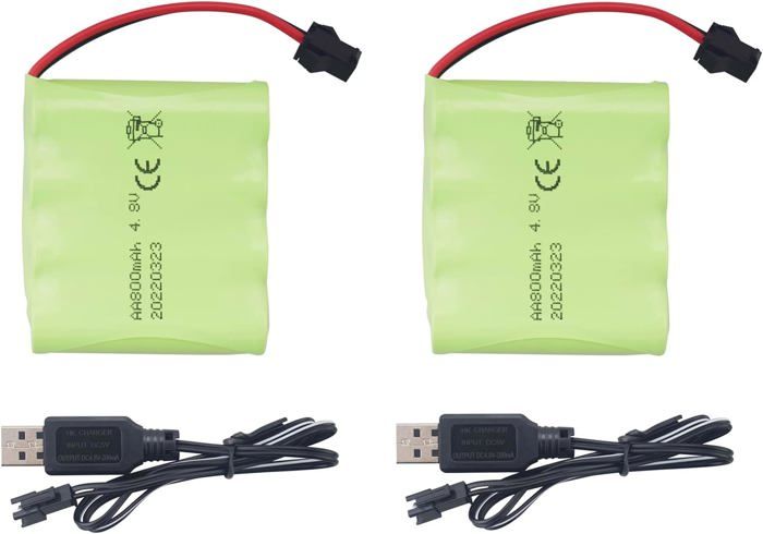 SHAWOROCE Batteria 4,8V 800mAh Ni-MH Per Elettrostimolatori – Compatibile Con Tens Eco 2, XTR2, Urostim 2, EMP2 Pro E Altri - 4