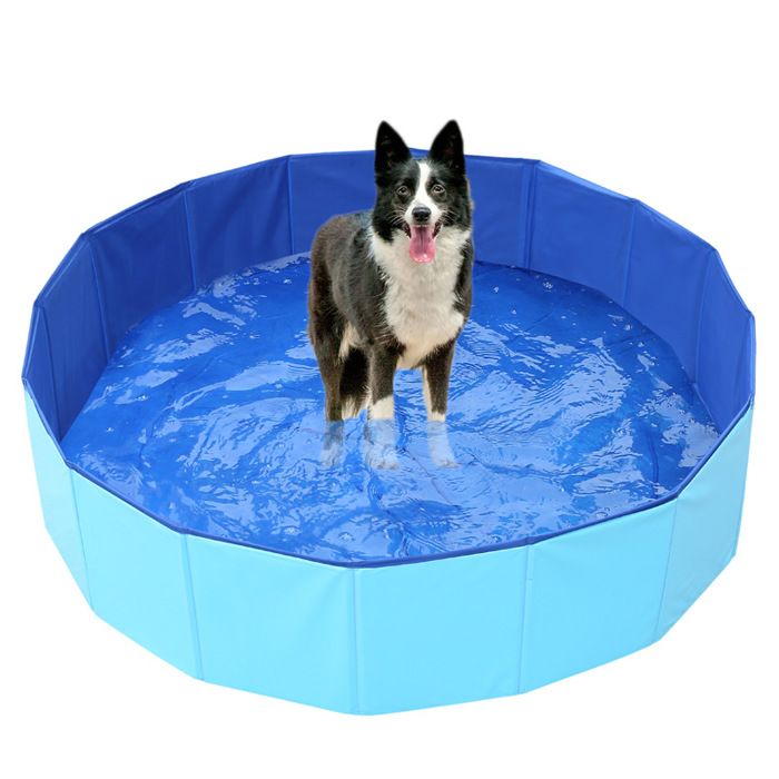 Meilleurs prix pour Piscine pour Chien Pliable, 160x30cm en PVC, Piscine Chien l Grande Taille Stable et Antidérapant, Baignoire portative pour chien