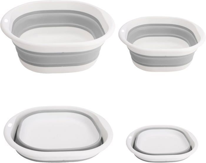 Pack Bol Vaisselle Pliable Bassin Pliable Bassin de Lavage Rond Pliable en Silicone Multifonction pour Camping Caravane HORLOGE