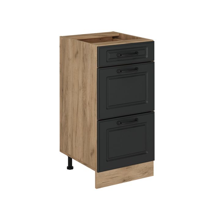 Meuble cuisine R-Line 40cm avec tiroirs sans PT Anthracite campagne/Chêne de force doré Vicco 53861