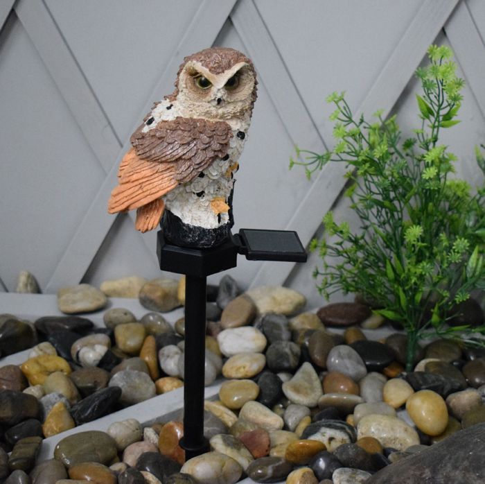 1 lampe solaire de jardin à LED marron flamant rose hibou éclairage extérieur étanche veilleuse décorative 45 x 15 x 8 cm