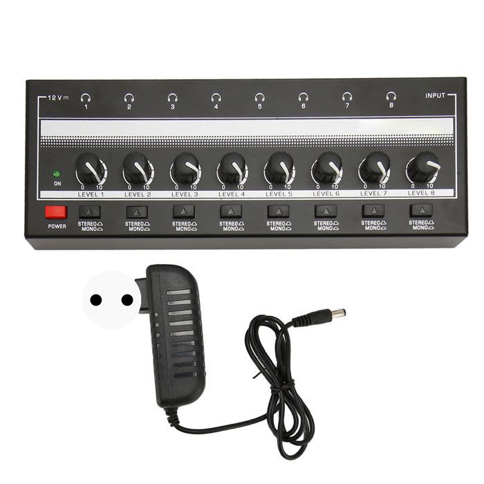 Amplificateur Casque 8 Sorties 1 Entrée - Amplificateur Stéréo Métal Pour Studio Et Scène