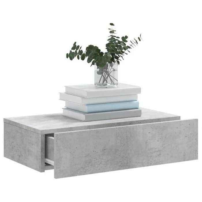 Meuble TV/Armoire HIFI/Table TV/Banc TV - GKK - avec lumières LED - avec éclairage LED gris béton 60x35x155 cm @2360