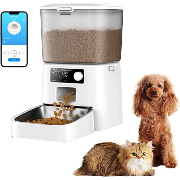 Distributeur automatique de nourriture - Oneisall - PFD-001 Pro - WiFi - 35 Litres - Blanc