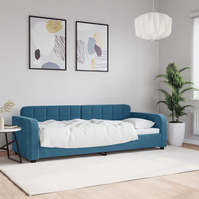 Lit journée/Lit de repos/1 place - Intemporel - bleu 80x200 cm veloursCdiscount2025 FAFA 3646820