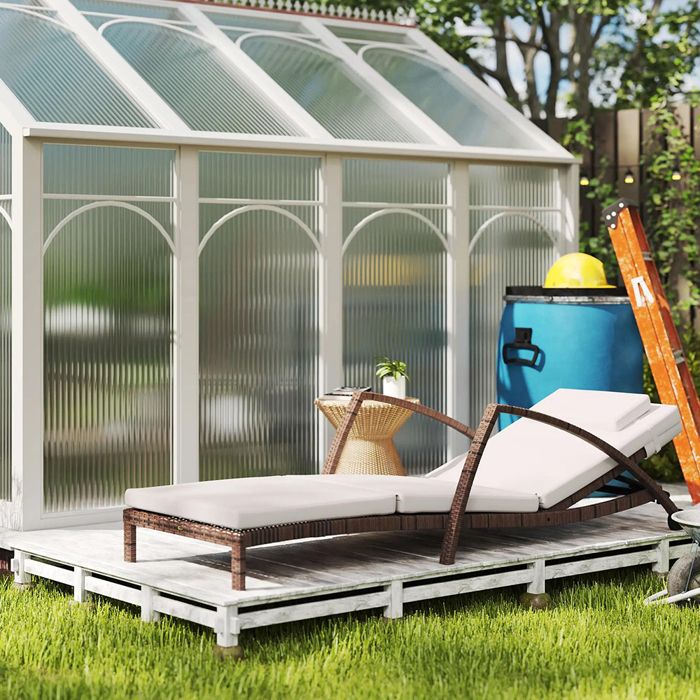 Transat avec Matelas Bain de soleil Chaise Longue inclinaison églable avec roulettes - résine tressée Marron et Beig Transat avec Matelas Bain de soleil Chaise Longue inclinaison églable avec roulettes - résine tressée Marron et Beig