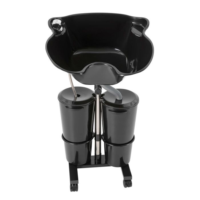Lavabo de coiffeur mobile avec pompe pour salon de coiffure mobile - Hauteur réglable - Carré - Design ergonomique