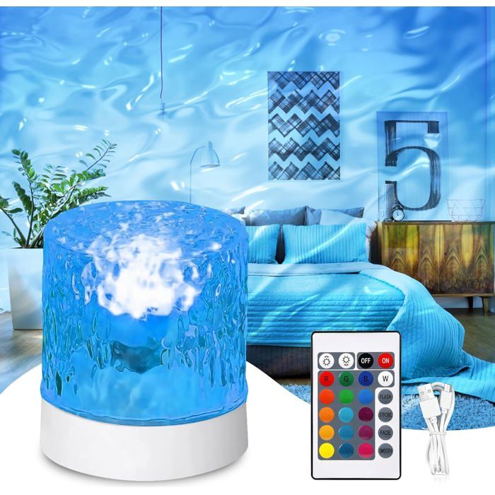 Projecteur Ciel étoilé 16 Couleurs Lampe Avec Télécommande Vague Océan Projecteurs GalaxieProjecteurs Aurore Boréale Cadeau Noël
