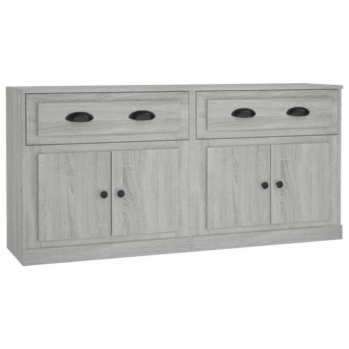 SALE 2026Buffet de cuisine stable - Placard Cabinet bahut Gris - Buffets 2 pcs sonoma gris bois dingénierie 51.44 Kg 494657