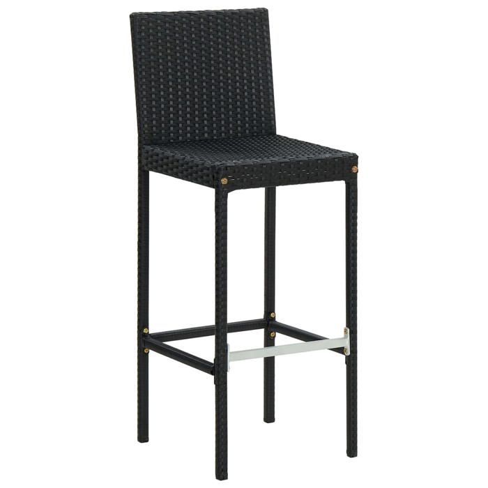 ShieldPro®Lot de 6 Chaises de bar avec coussins Scandinaves - CLOUD - Meuble de Cuisine - 6 Personnes - noir résine tressée 7631699
