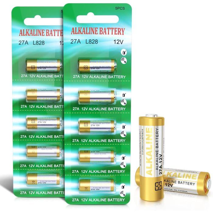 Piles A27 12V 27A Alkaline Batterie MN27 V27A 10pc sans Mercure Haute Performance pour Les Télécommandes Cloches et Systèmes