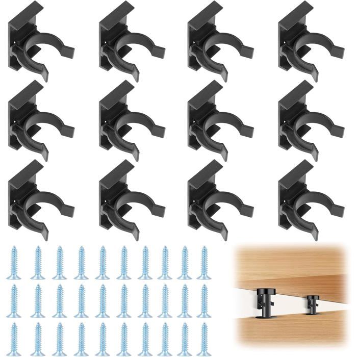 12 Pièces Clips de Fixation pour Plinthes de Cuisine - Compatibles Pieds 27-33 mm - avec 30 Vis Incluses