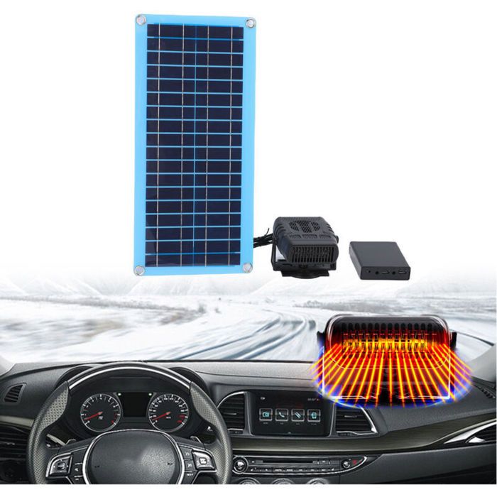 Kit de chauffage solaire pour serre - LUSKYKA® - Panneau solaire 30 W - Réglages de température ajustables