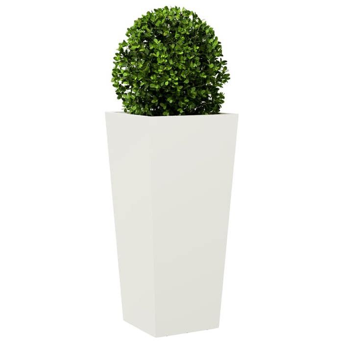 (SOLDES dété)Acier JARDINIERE - POT DE FLEUR - Jardinière blanc 35x35x75 cm acier 3001180