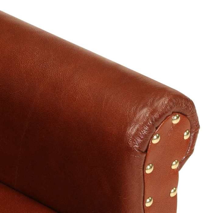 Elégant Siège relax/Chaise de salon Brun - Chaise cabriolet marron cuir véritable PRO7208216706527