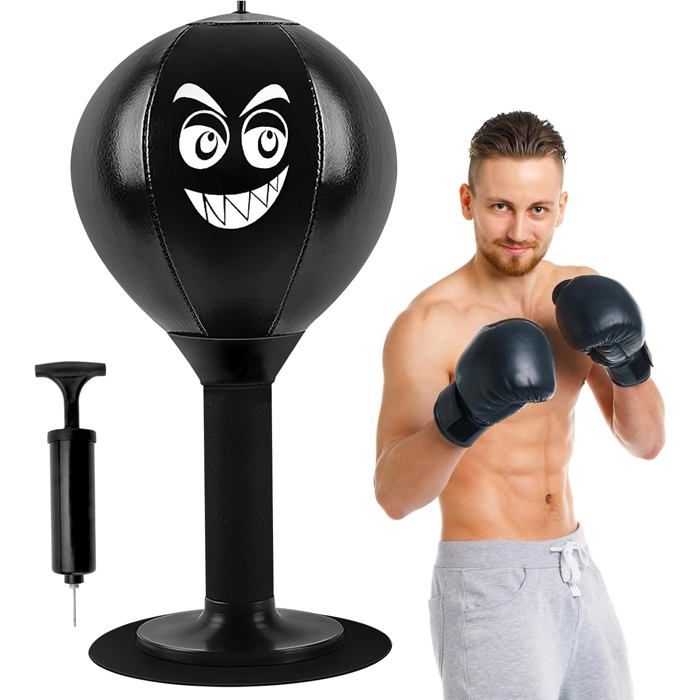 Punching Ball de Bureau Boxe Table Stress Buster sur Pied Punchingball Ballon Boxe
