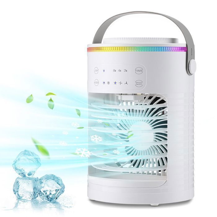 Climatiseur Mobile Air Conditioner Portable 4 en 1 climatiseurs portables Modes de BrumeMinuteriesLED 7 Col CLIMATISEUR MOBILE