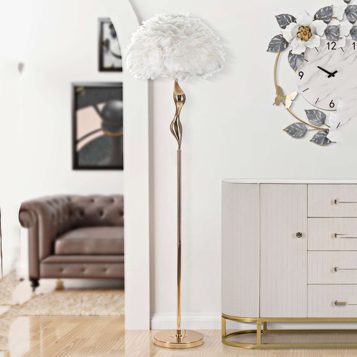 Lampe sur Pied Skagwa Dmora en Plastique Blanc
