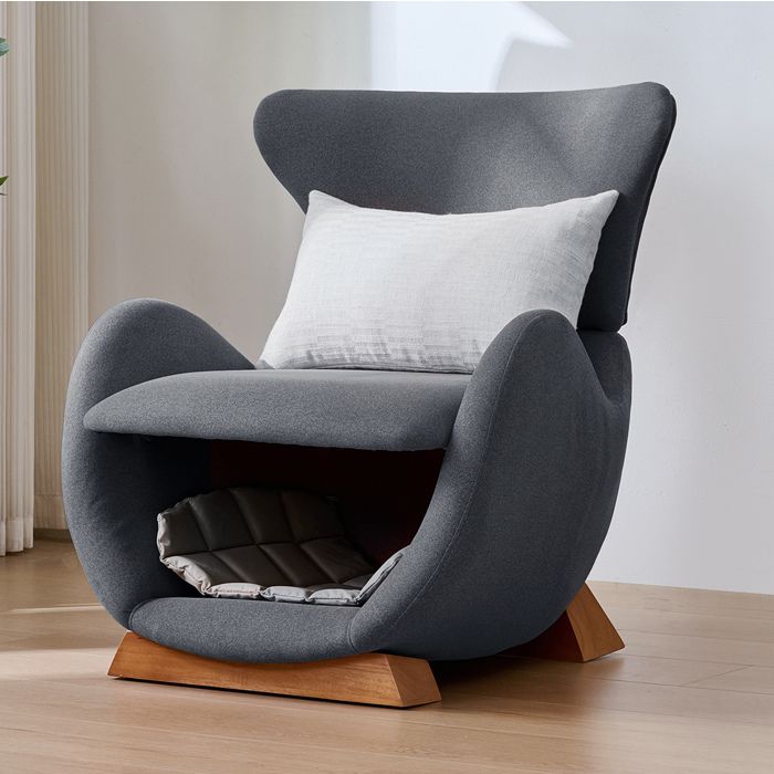 Fauteuil lounge avec niche pour animal assise ergonomique tissu anti-griffures gris 66 × 69 × 76 cm - UVRION