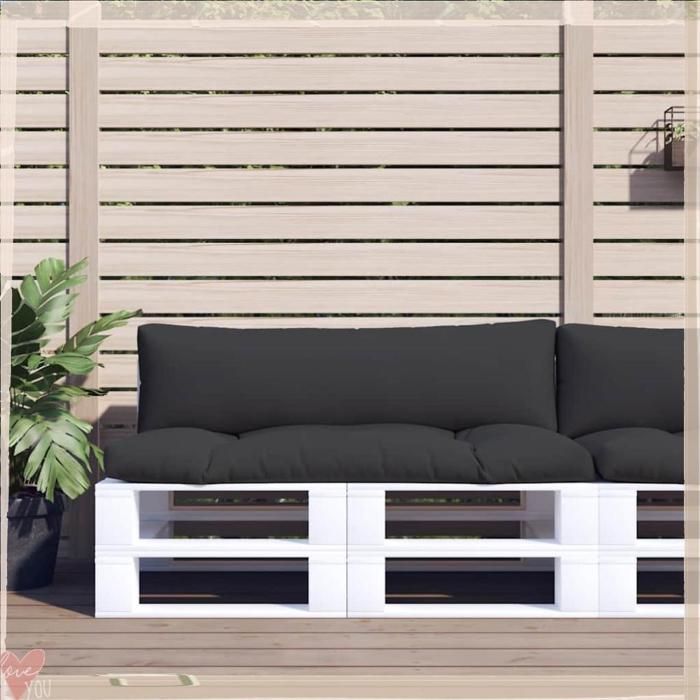 Coussin de palette - VINGVO - 360929 - Noir - Lot de 2 - Polyester résistant UV et imperméable