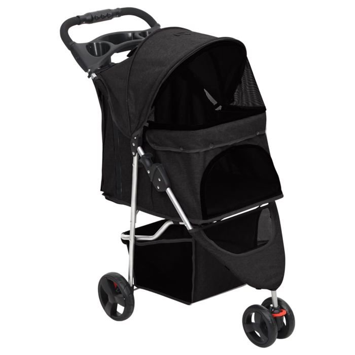 Poussette pour Chien Pliante - vidaXL - tissu - noir - 80 x 46 x 98 cm@odh13o Poussette pour Chien Pliante - vidaXL - tissu - noir - 80 x 46 x 98 cm@odh13o