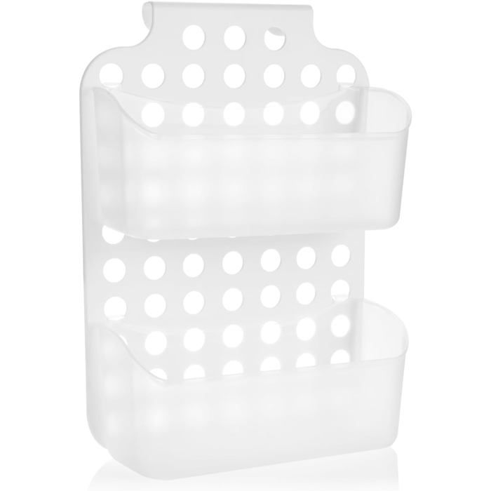 Panier de douche avec 2 compartiments support de gel douche avec crochets pour suspendre - etagere douche