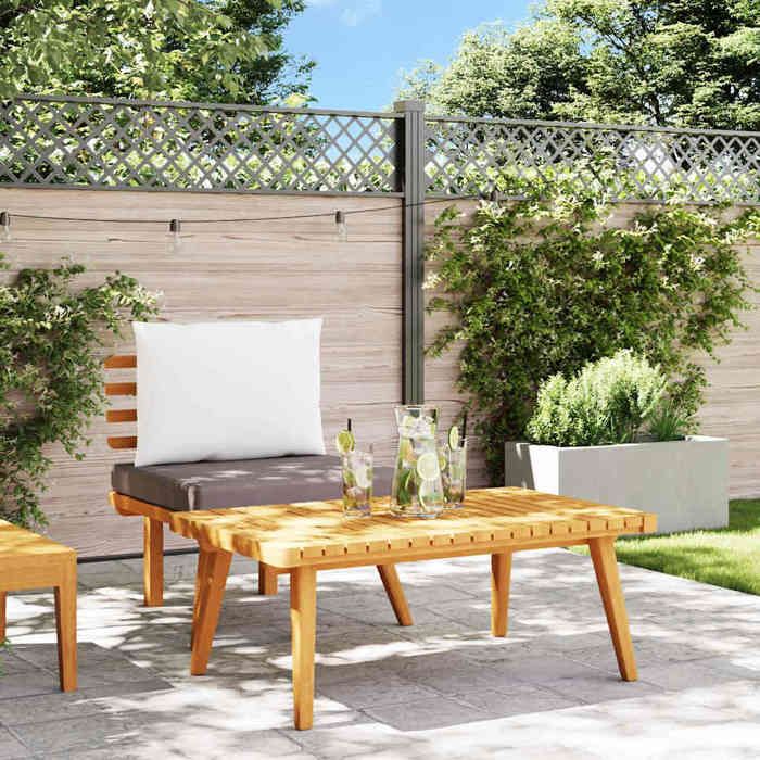 Promo“Salon de Jardin 2 pcs avec Coussins Bois dacacia Solide Gris Foncé Blanc 60 x 65 x 65 cm pour Jardin et Terrasse 115339