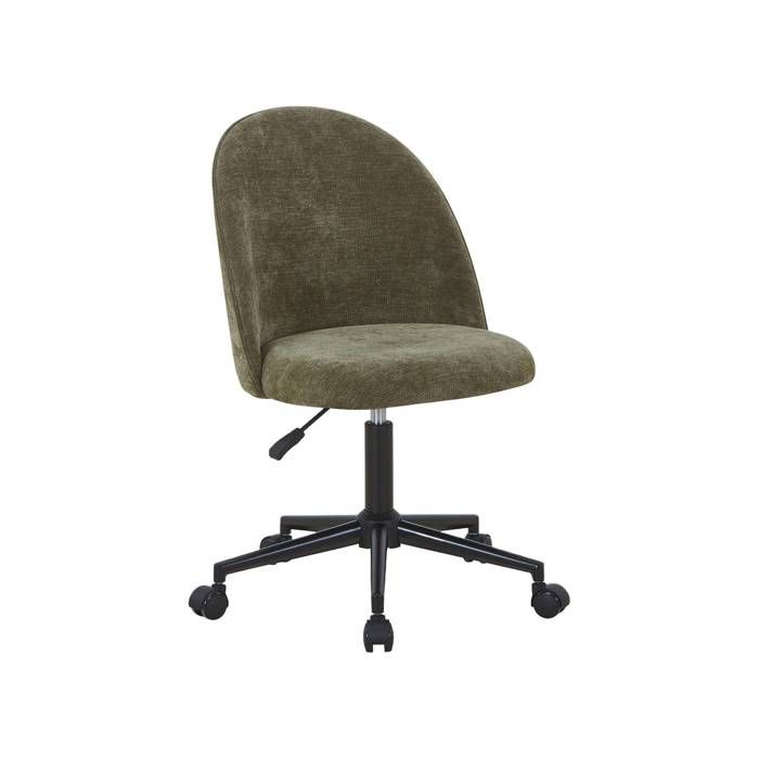Chaise de bureau à roulettes tissu kaki - Phyl Chaise de bureau à roulettes tissu kaki - Phyl