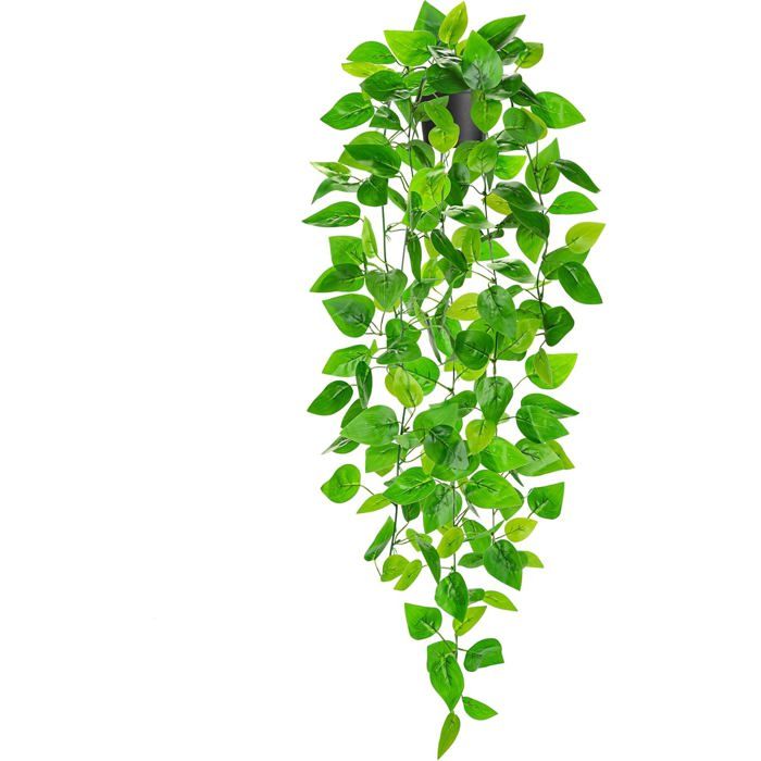 Plante artificielle suspendue en pot - Pothos - 86 cm - Vert - Mélange de tissu et de plastique - Intérieur