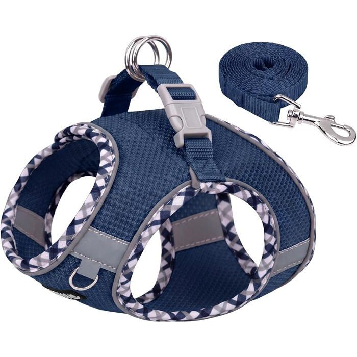 Ensemble harnais et isse pour chien de petite taillebleu marineXXXS XXXS BLEU MARINE LAISSE